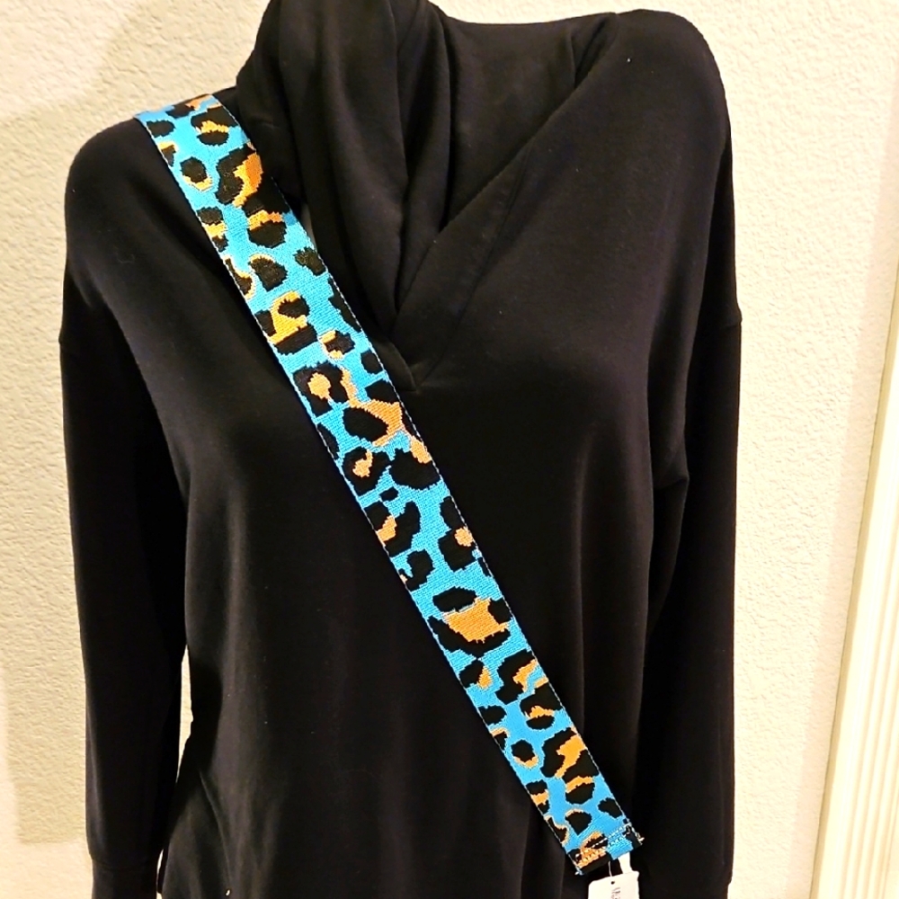 Unni Blue Leopard Handbag Strap